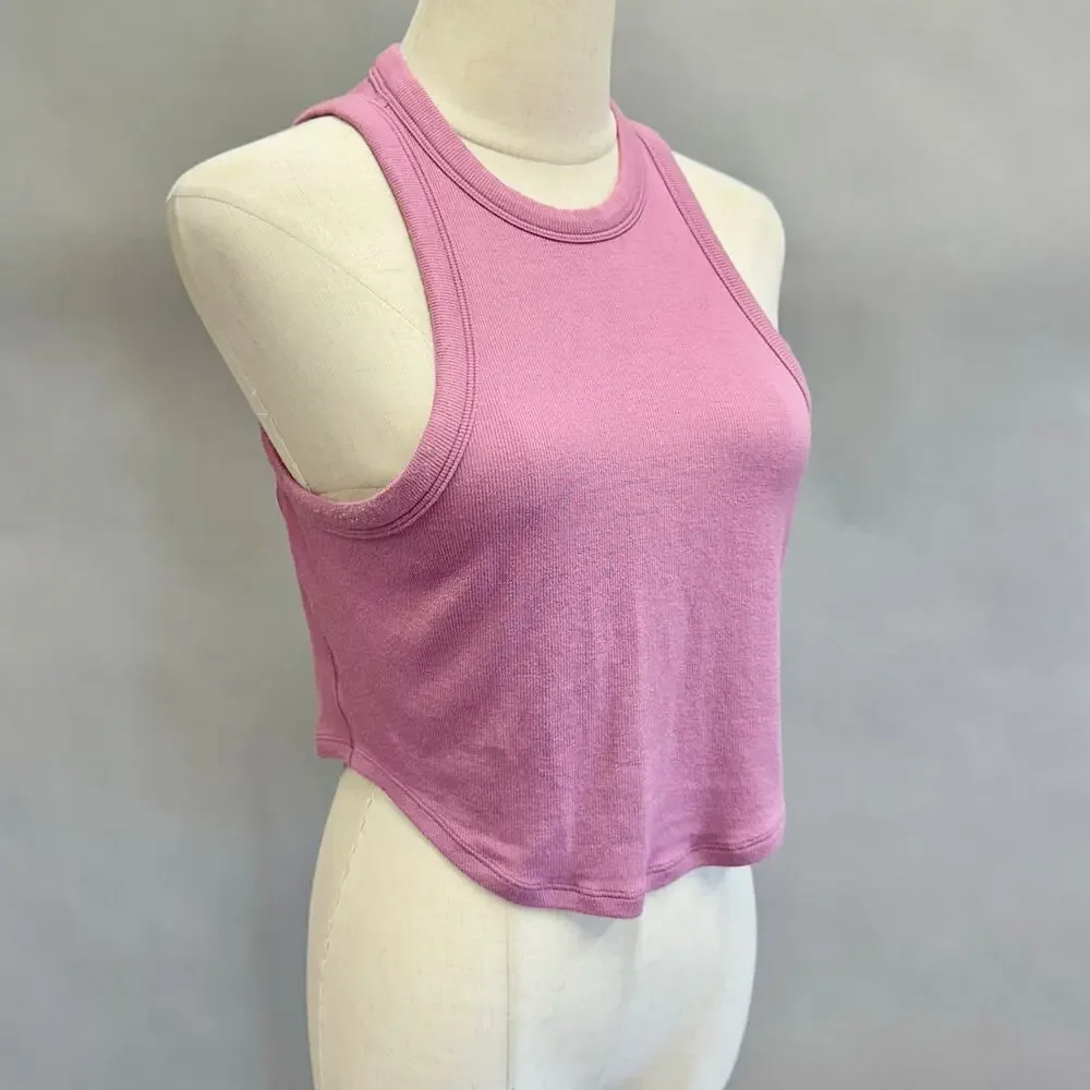 Lululemon Hold Tight Cropped Ribbed‎ Tank Top in Velvet Dust-pink Size 10